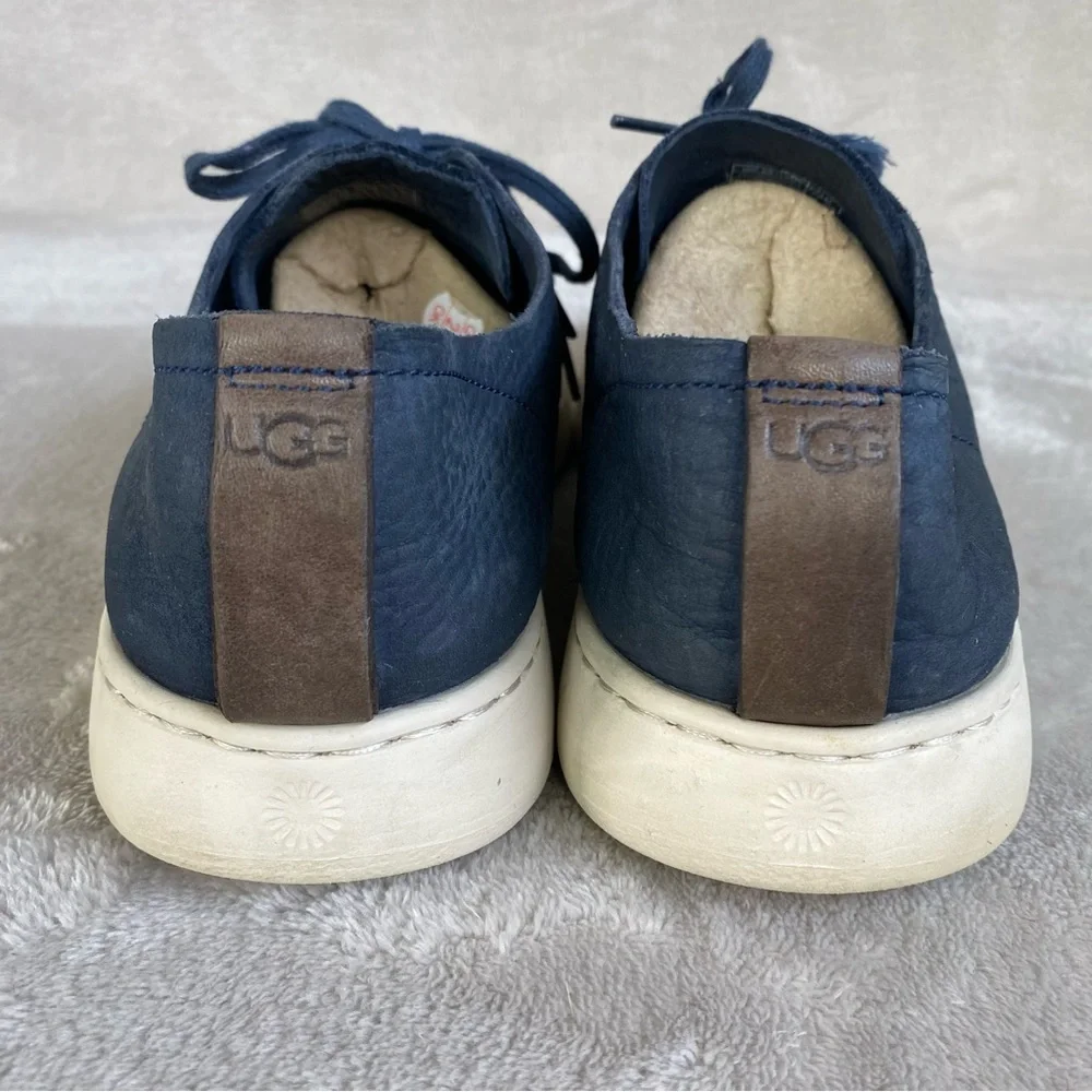 UGG Australia Pismo Men's Sneaker Shoes Size 8.5 Navy Blue Nubuck Leather